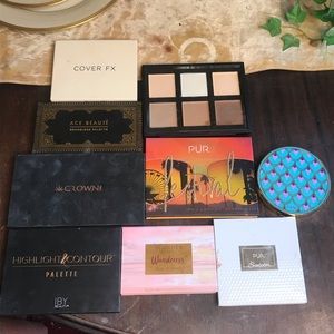 Bundle of 9 Eyeshadow and Face Palettes